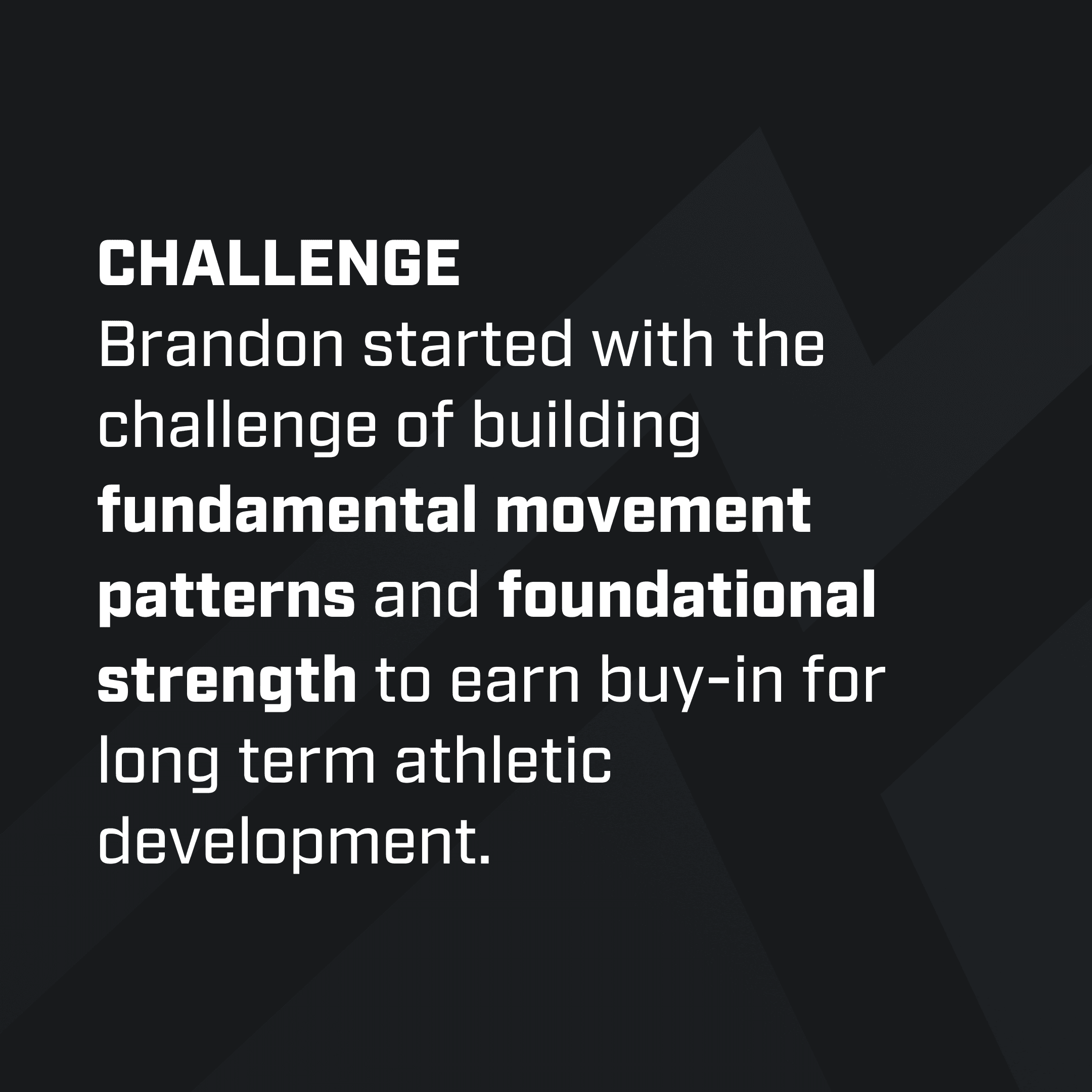 Brandon George training focus