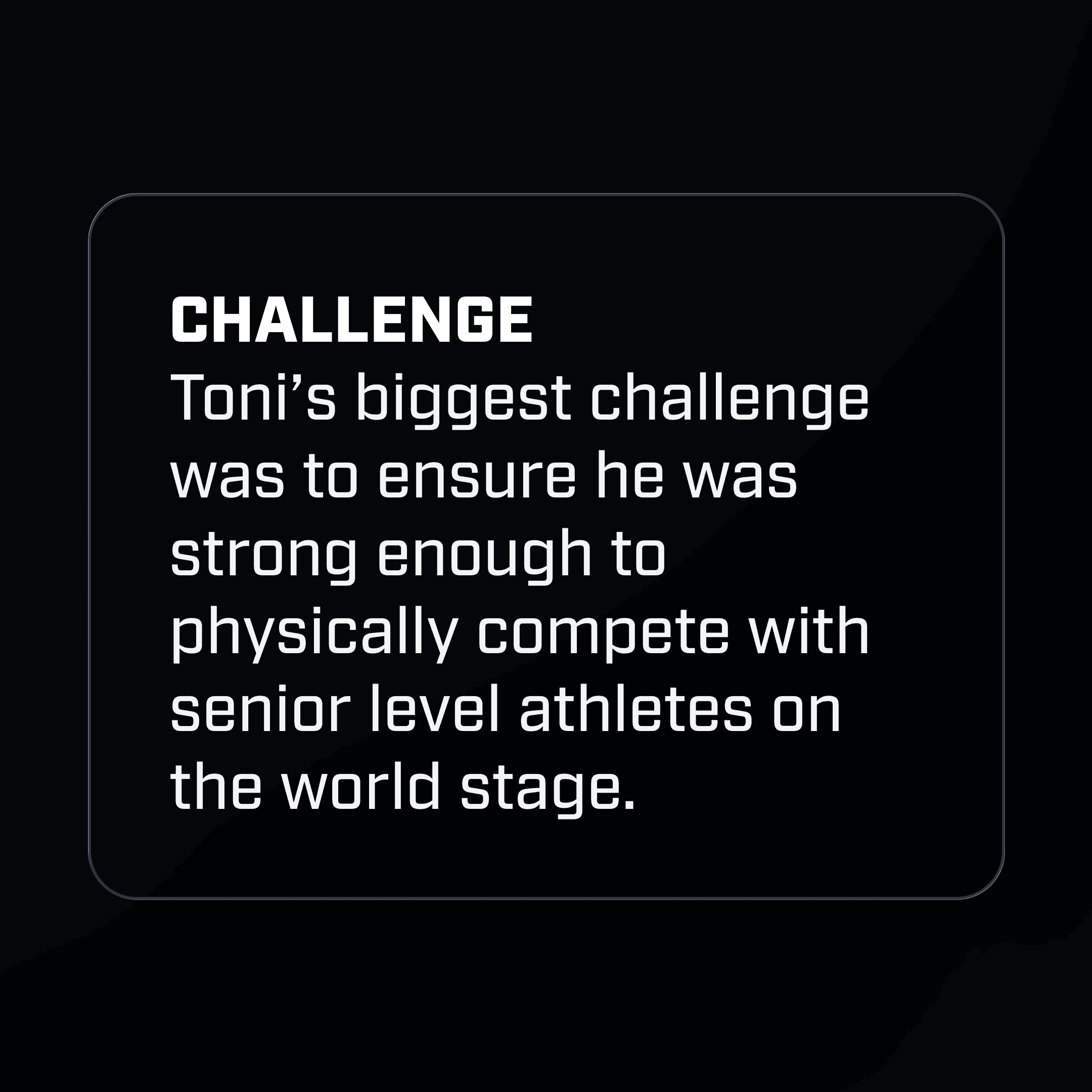 Toni Beljo training challenge
