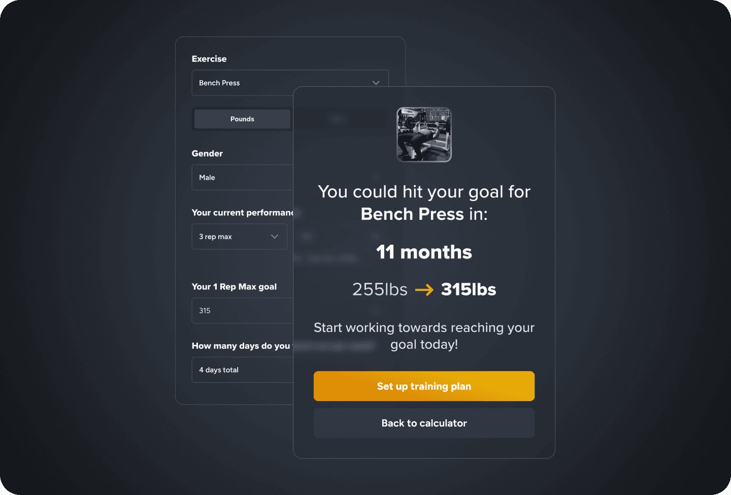 training calculator