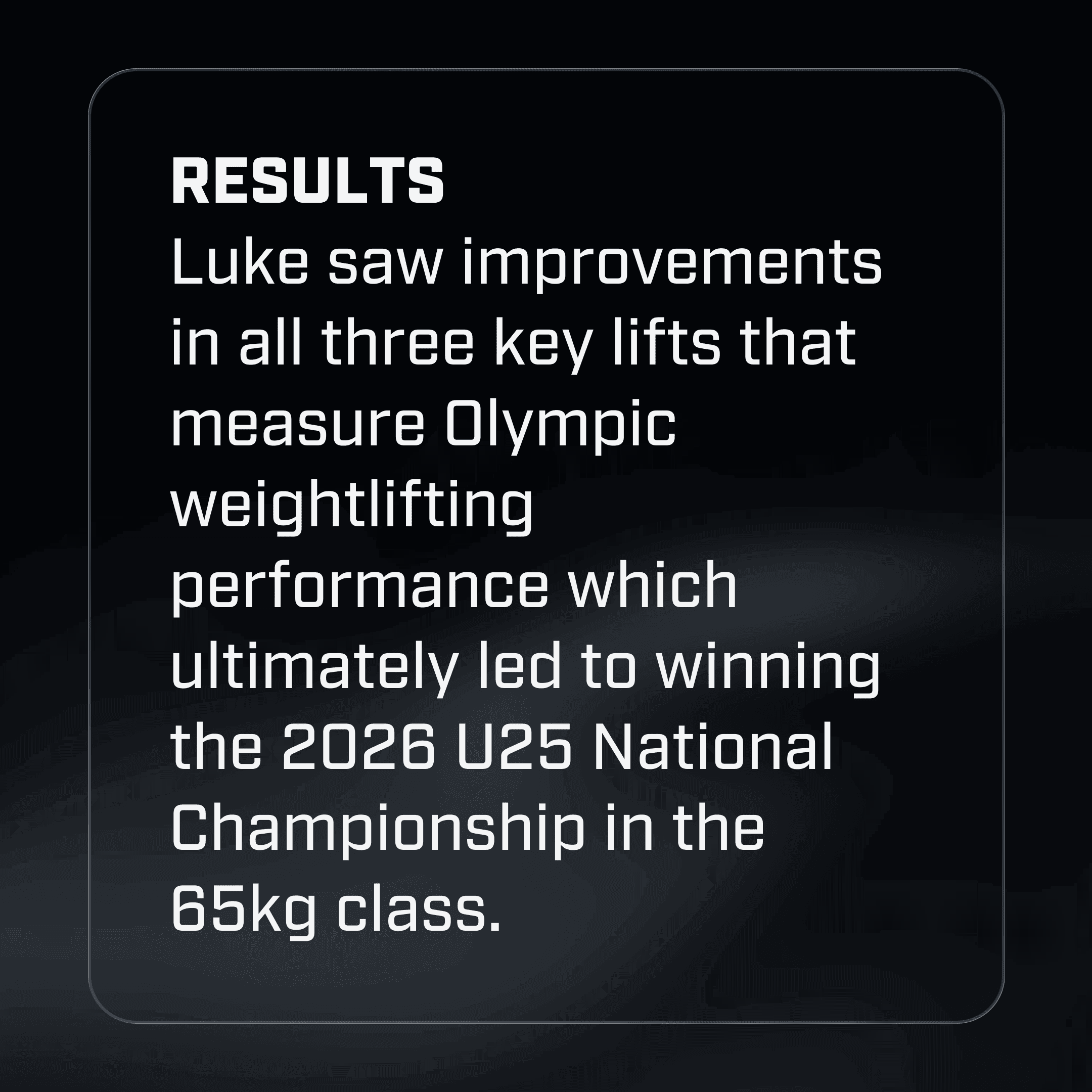 Luke Sterns final results