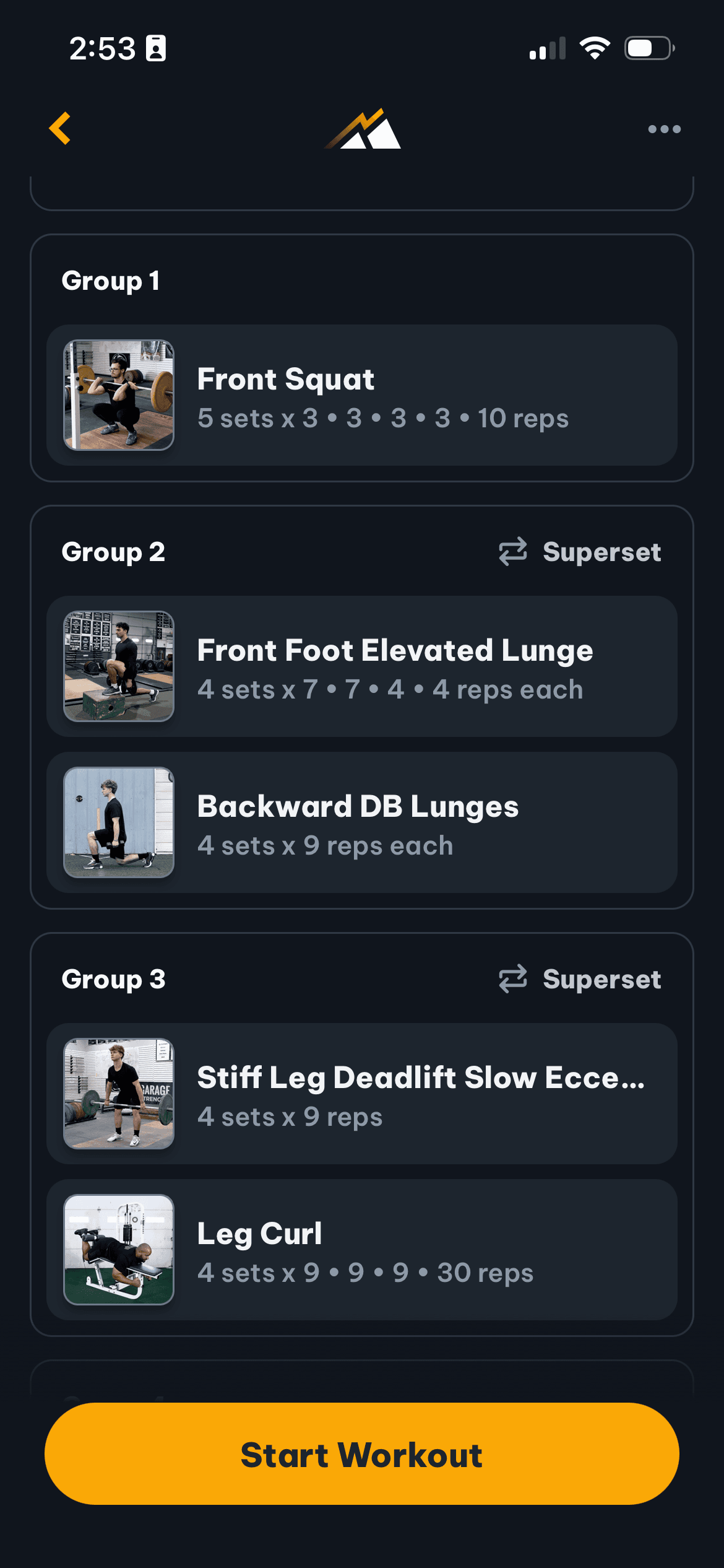 lower body hypertrophy day